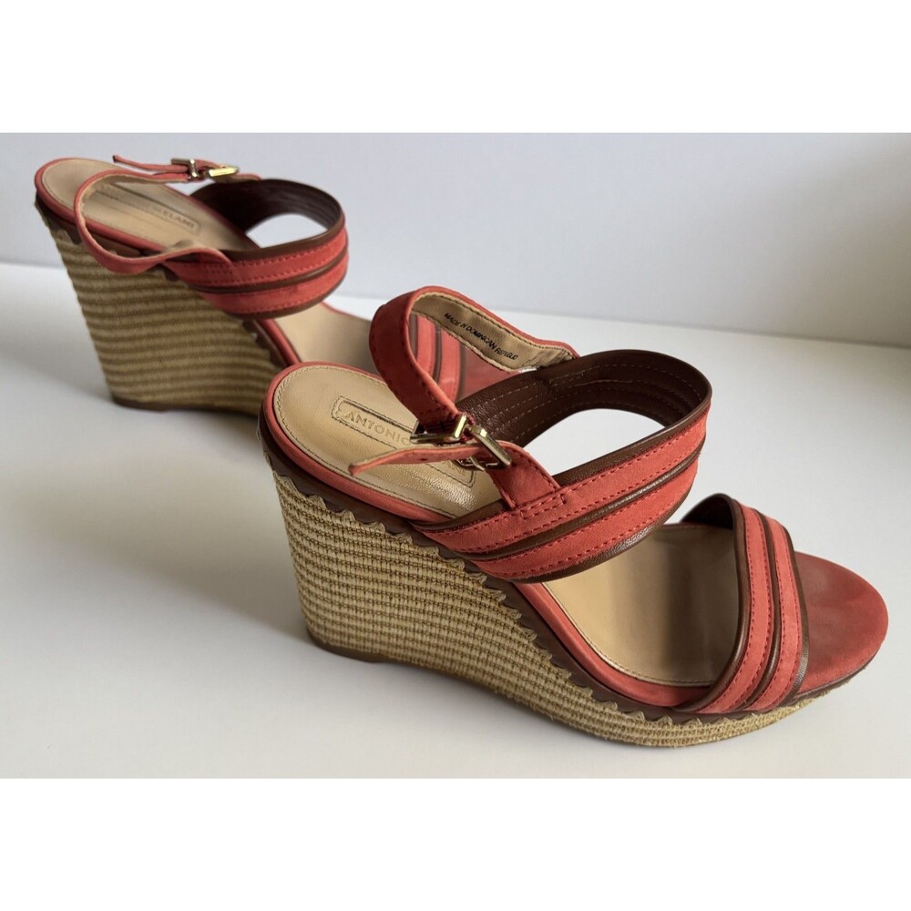Antonio Melani Pink Wedges 4.5" Slingback Pumps Heels Sandals Size 8.5